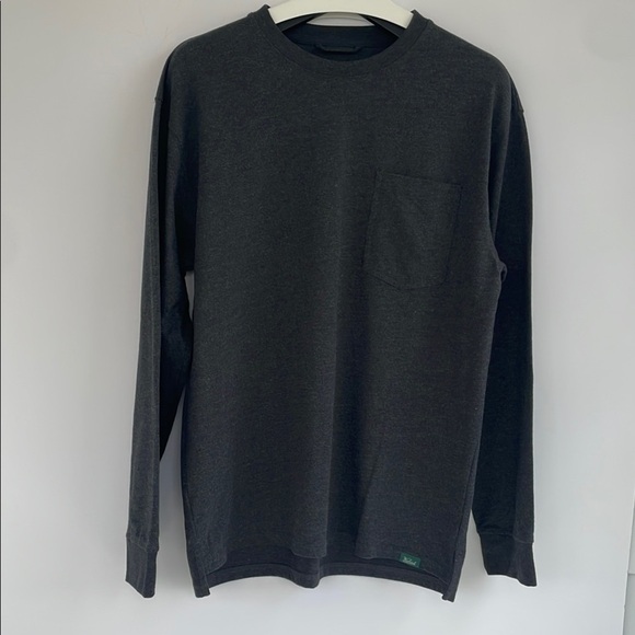 Woolrich Charcoal Gray Long Sleeve Tee Classic Knit Medium - Picture 1 of 13